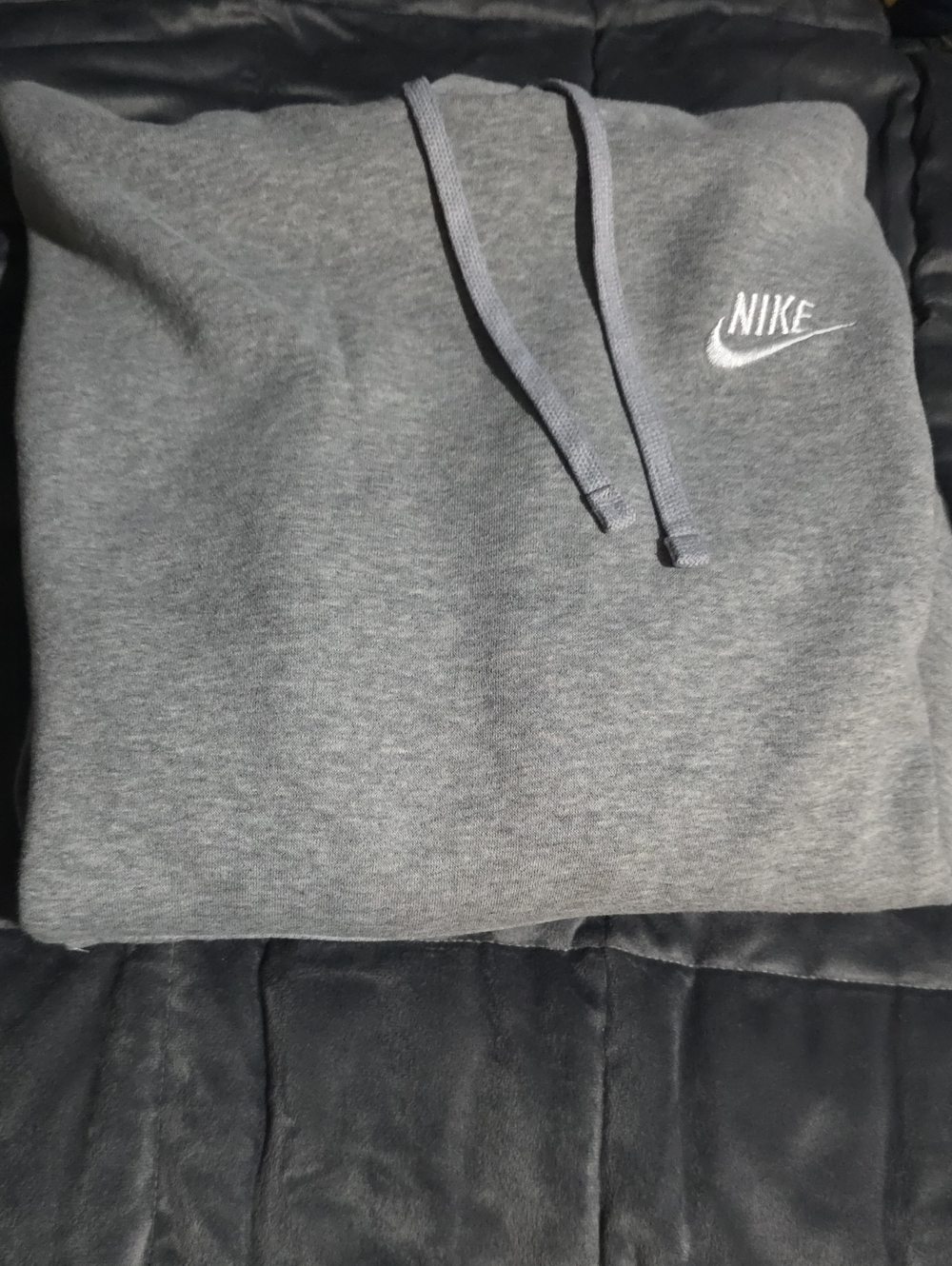 Nike Men's Gray Crewneck Sweatshirt with White Logo